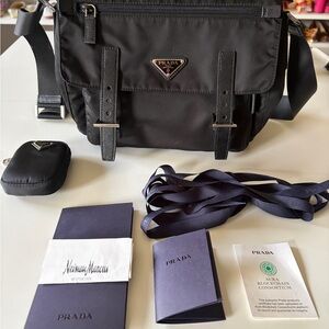 Prada Black Nylon Messenger Bag